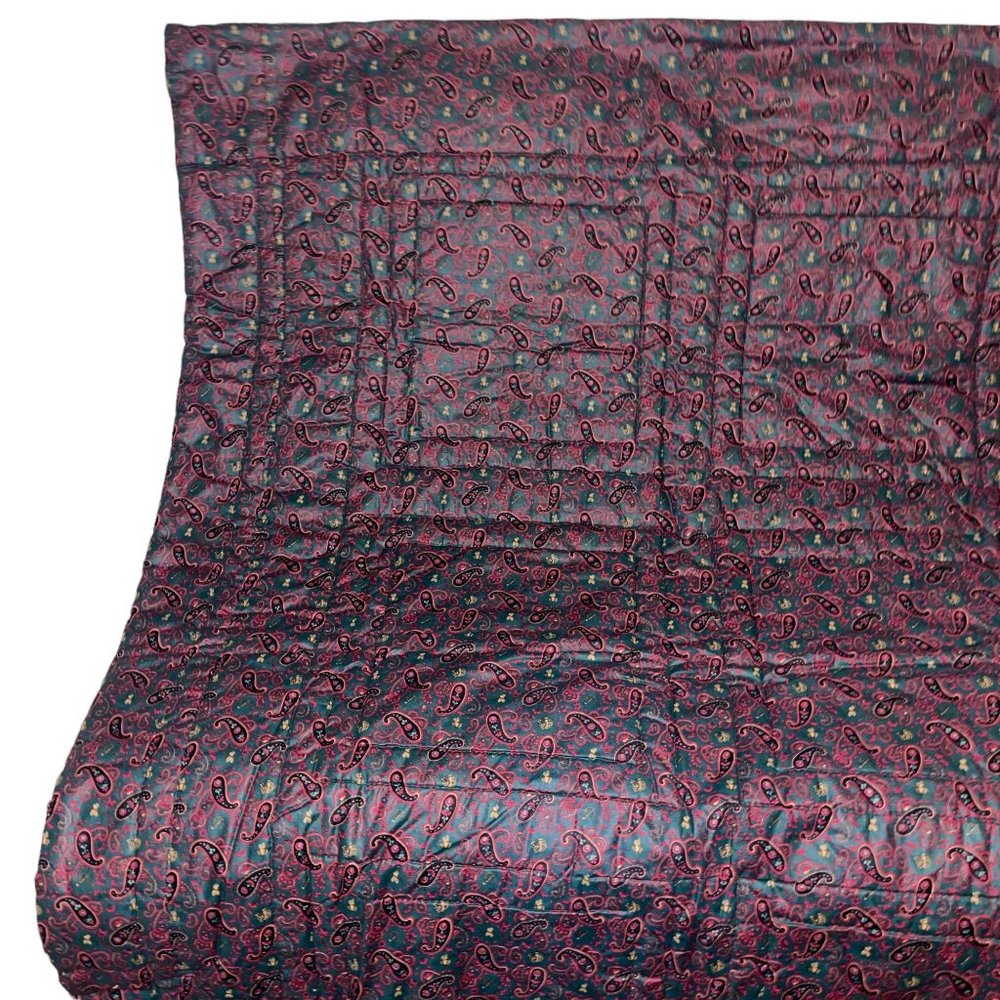 Handmade Vintage 70's Equestrian Horse Rider Beagle Hunting Paisley Quilt 66X52 - Picture 8 of 11